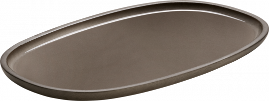 Platte oval coup 30 x 18 cm Renew Taupe Playground 