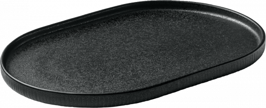 Platte oval Relief 30 cm Nara Schwarz Playground 