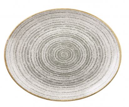 Churchill Studio Prints Homespun Stone Grey Platte oval coupe 31,7 x 25,5 cm 