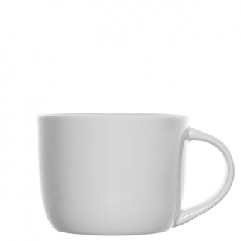 Kaffeetasse oder Cappuccinotasse Porzellan weiß Olivia 280ml mit Druck 
