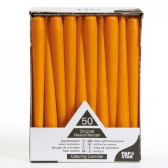 Leuchterkerzen orange, 2x50 Stück 