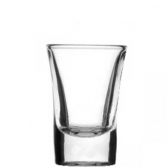 Schnapsglas 5,5 cl mit Henkel, geeicht und mit Logodruck Arcoroc ab 1000 Stück Druck 1-farbig, Eichstrich 2cl/4cl